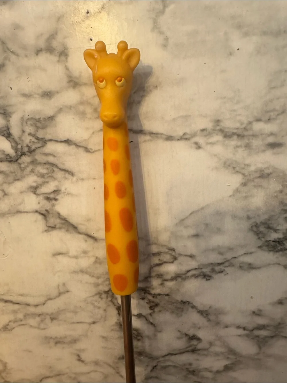 Giraffe-Handle Slotted Spoon - Yellow with Orange Spots